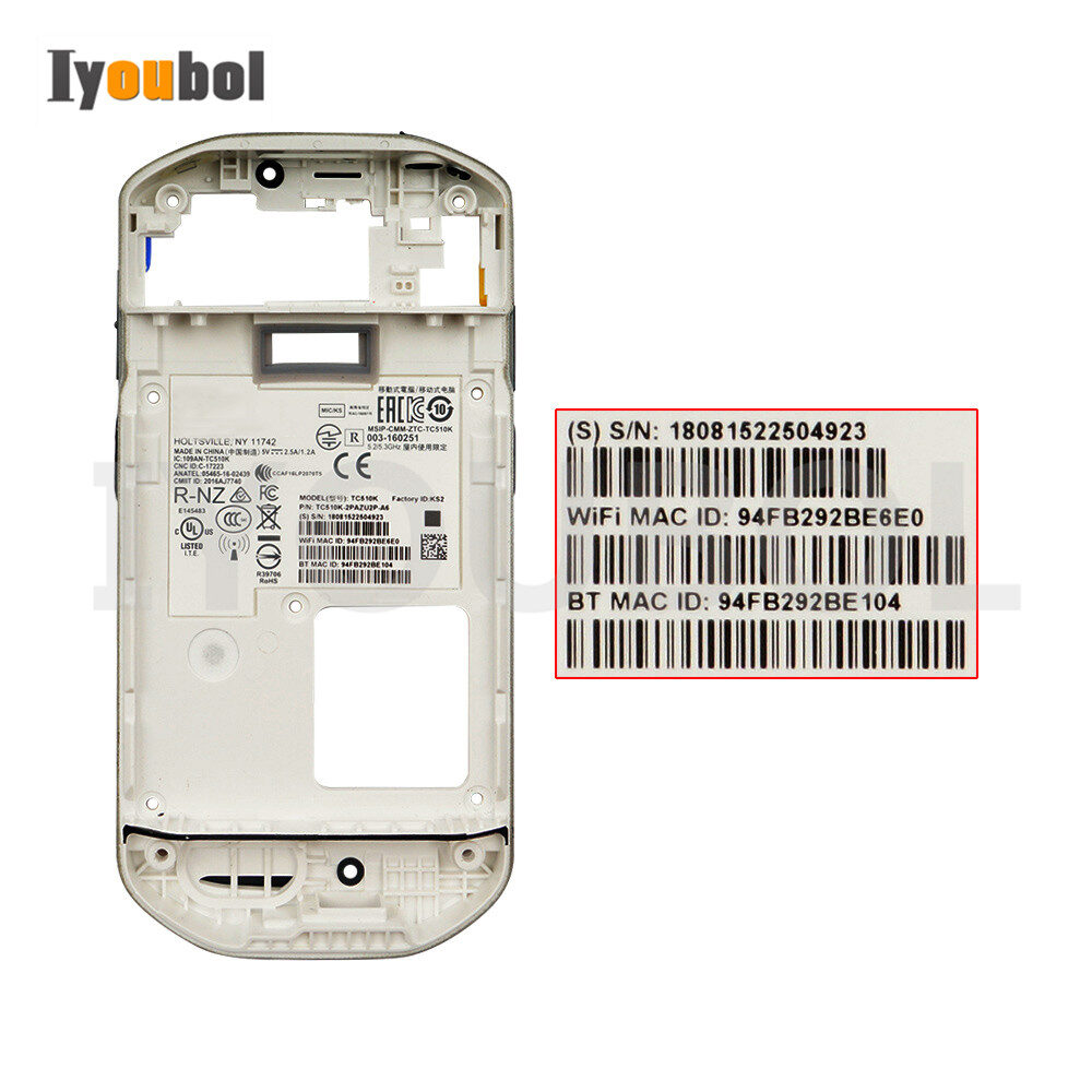 Middle Cover with Side Button Replacement for Zebra TC51 TC510K TC52 TC56 TC57