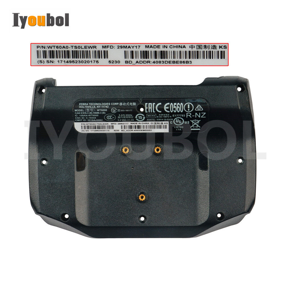Back Cover Replacement for Zebra  WT6000 WT60A0