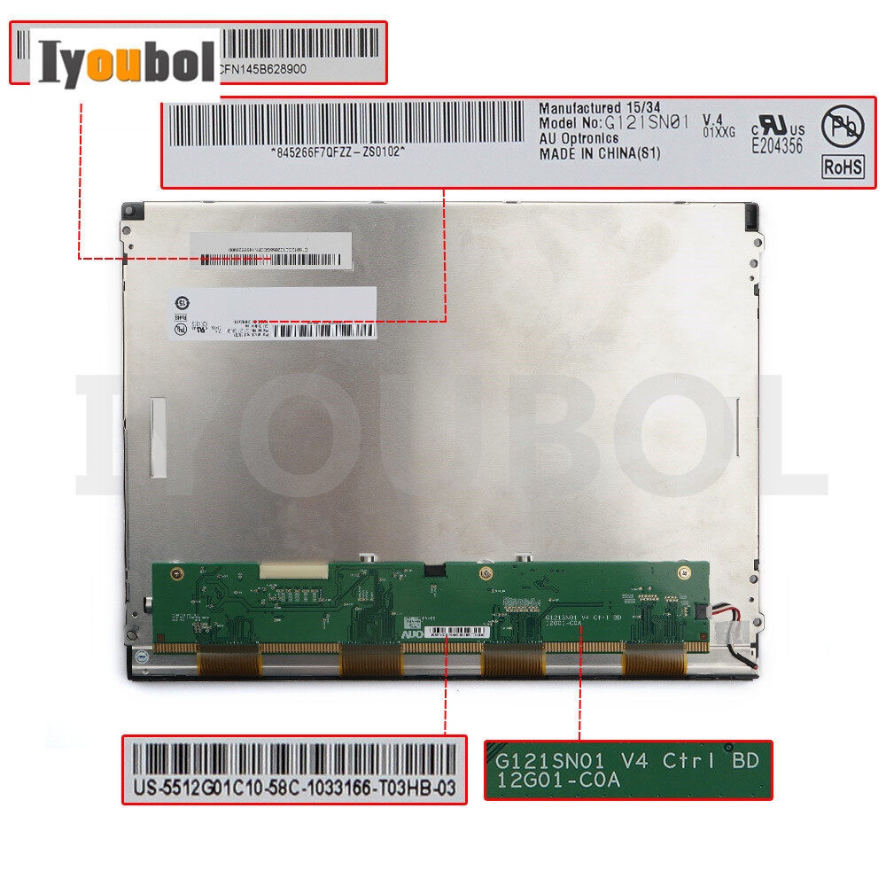 LCD ( TM121SDS01 ) Module for Motorola Symbol MK4000 MK4900 - Image 3