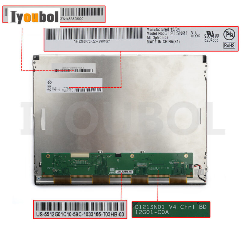 LCD ( TM121SDS01 ) Module for Motorola Symbol MK4000 MK4900 - Image 3