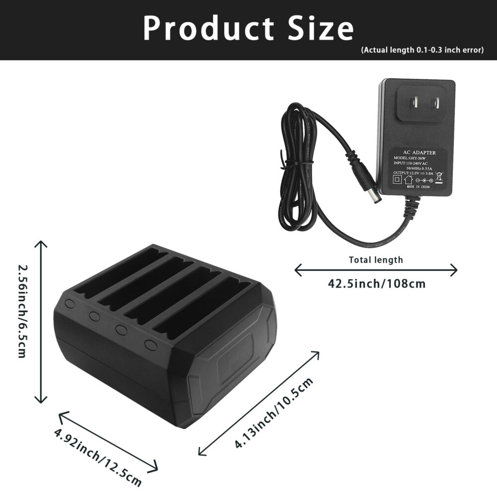4-Slot Battery Charger Charging Cradle with power supply For ZEBRA TC51 TC510K TC52 TC56 TC57 (SAC-TC51-4SCHG-01) - Image 2
