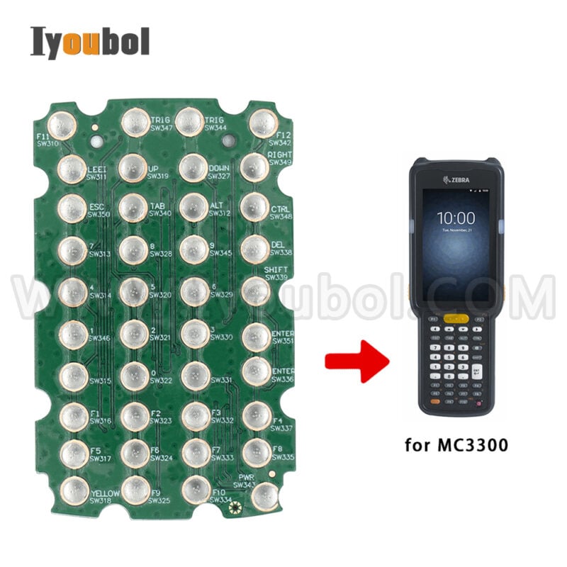 38-Key Keypad PCB for ZEBRA MC330K-G MC330M-G MC330K-R MC330M-R MC330K-S MC330M-S - Image 2
