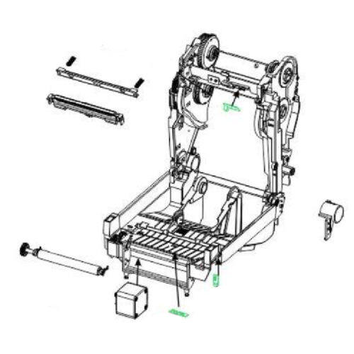 Print Mech./ Ribbon Carriage, Moveable Sensor 300 dpi (includes items below) P1073117-004