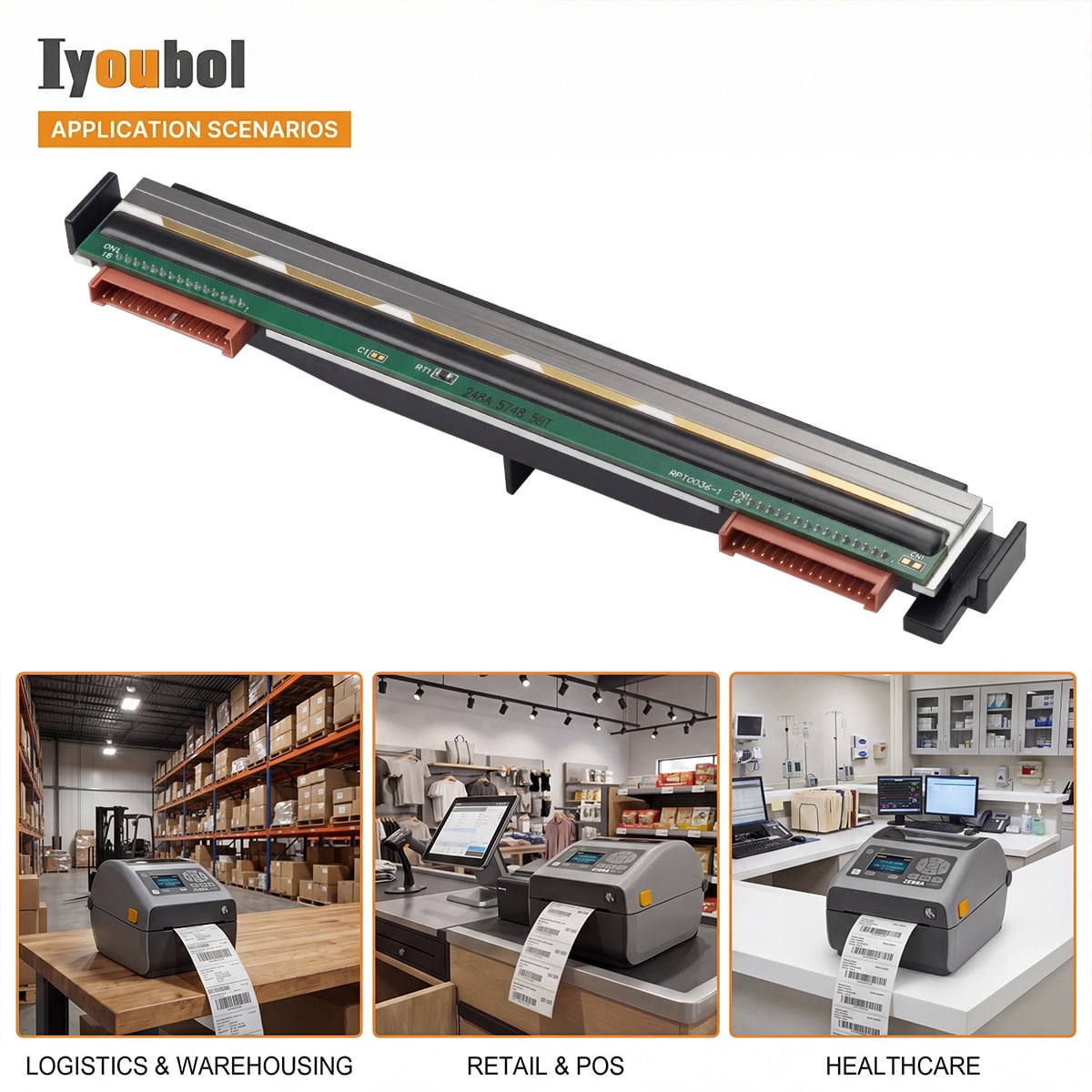 Printhead Compatible with Zebra ZD420D/ZD620D/HC Printhead 203dpi Thermal Label Printer (PN:P1080383-415) - Image 9