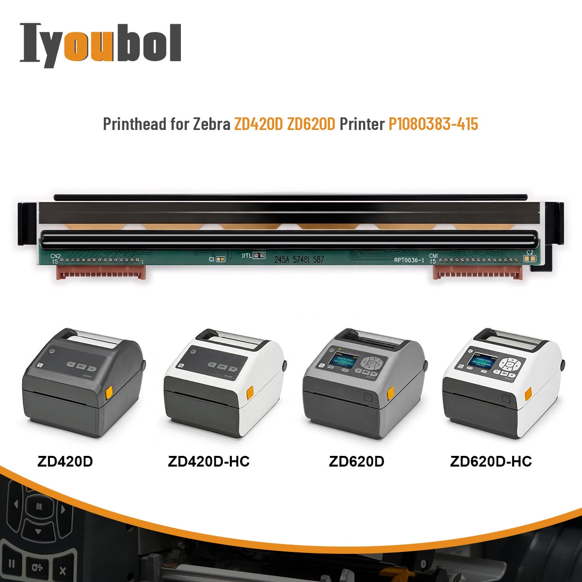 Printhead Compatible with Zebra ZD420D/ZD620D/HC Printhead 203dpi Thermal Label Printer (PN:P1080383-415) - Image 12