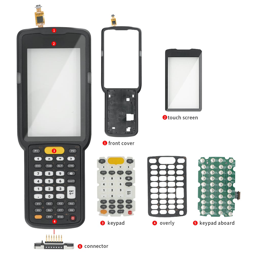 Front Cover Replacement for Zebra MC3300-G 38key Include: Touch Screen,Keypad PCB, Keypad,Bezel Cover,overlay,Sync Charge Connector. - Image 2