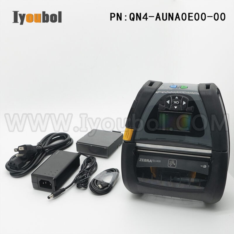 Zebra QLN420 (QN4-AUNA0E00-00) and Power adapter USB cable Fully Refurbished with Battery