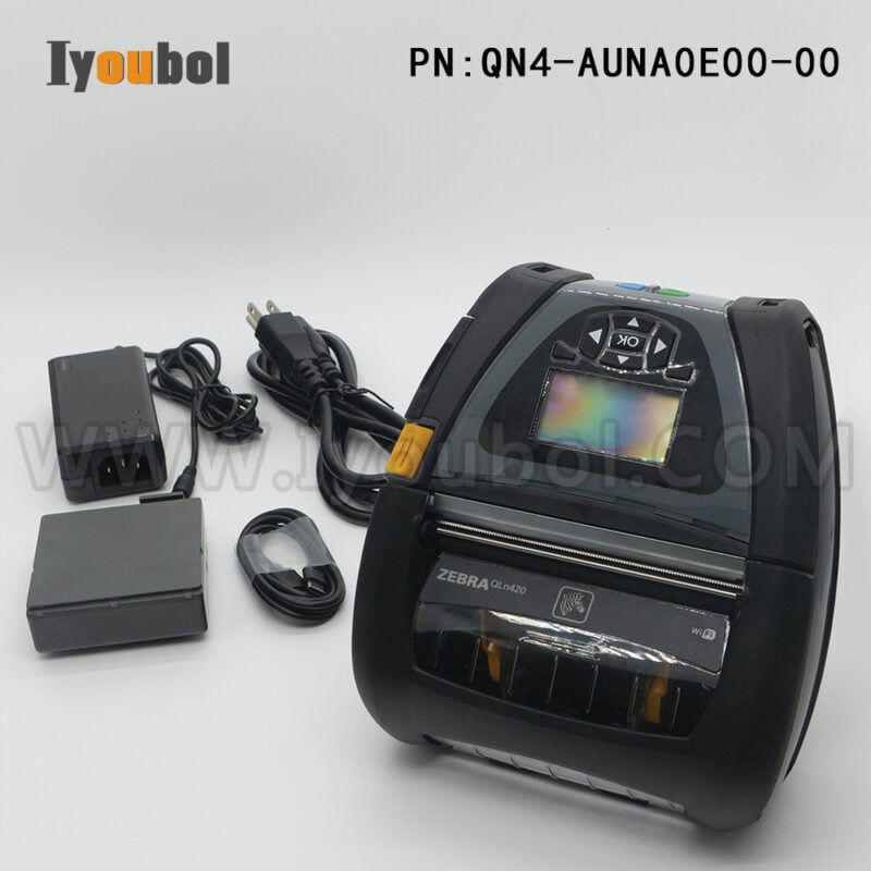 Zebra QLN420 (QN4-AUNA0E00-00) and Power adapter USB cable Fully Refurbished with Battery - Image 2
