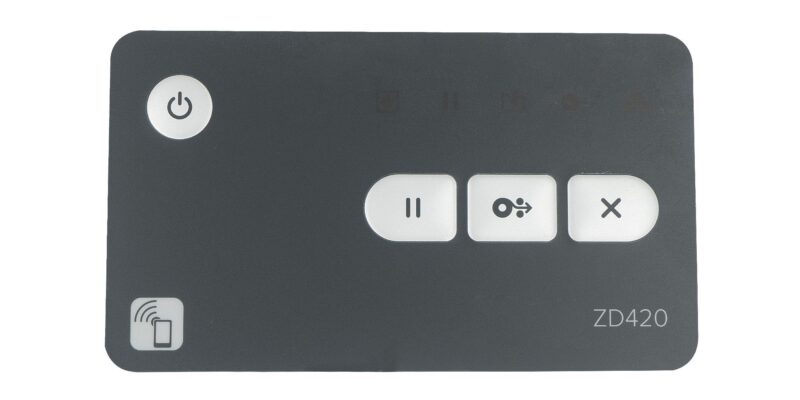 Nameplate (contains nameplates with and without the Print Touch icon) for Zebra ZD420T  (P1080383-201)