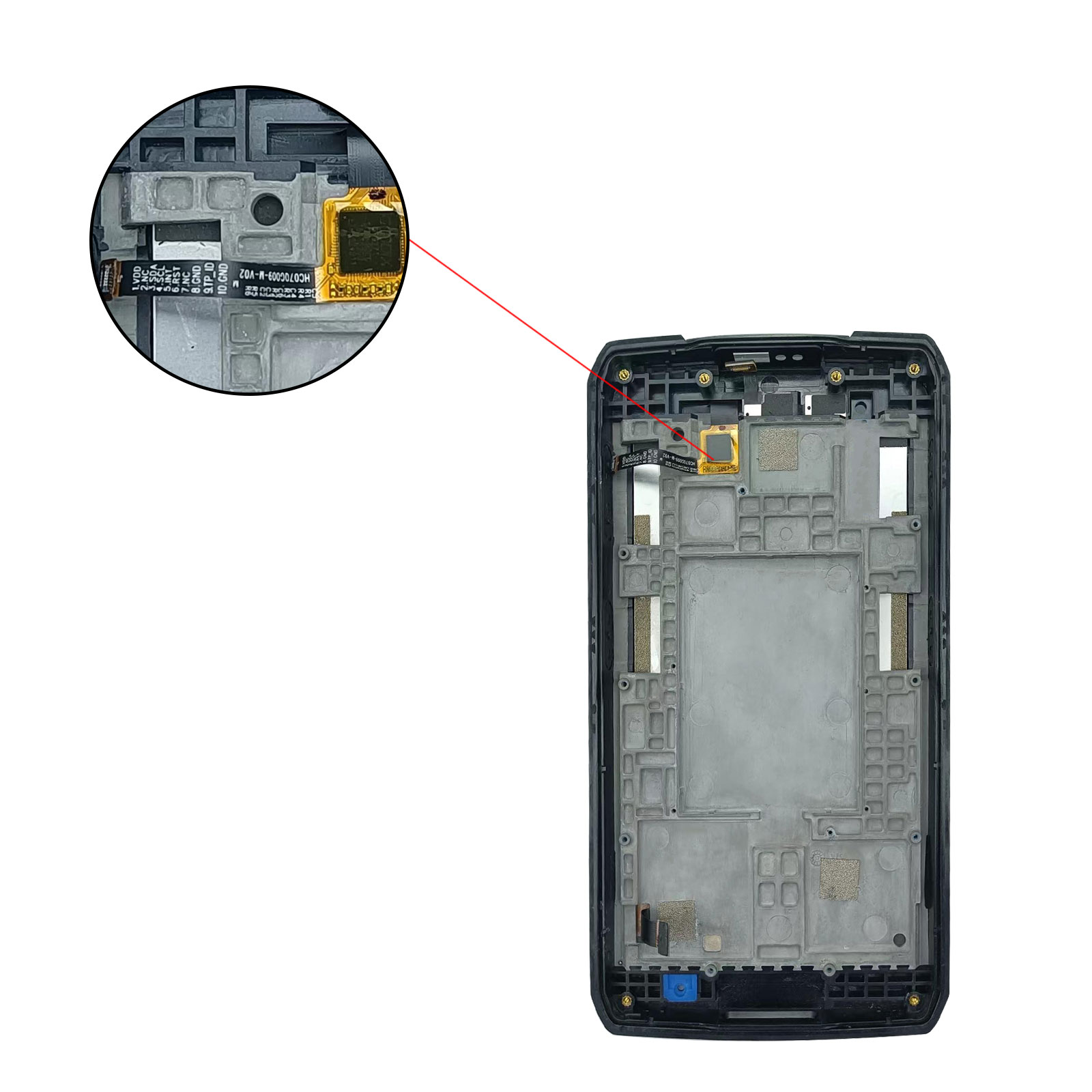 LCD with Touch with Front Cover Replacement for Honeywell ScanPal EDA75 - Image 6