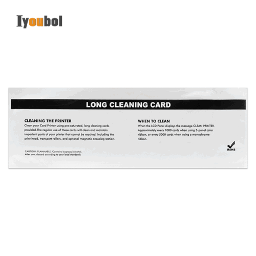 Printer cleaning card for zxp7