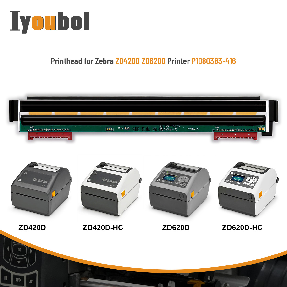Printhead for Zebra ZD420D, ZD620D(P1080383-416) 300 dpi - Image 3