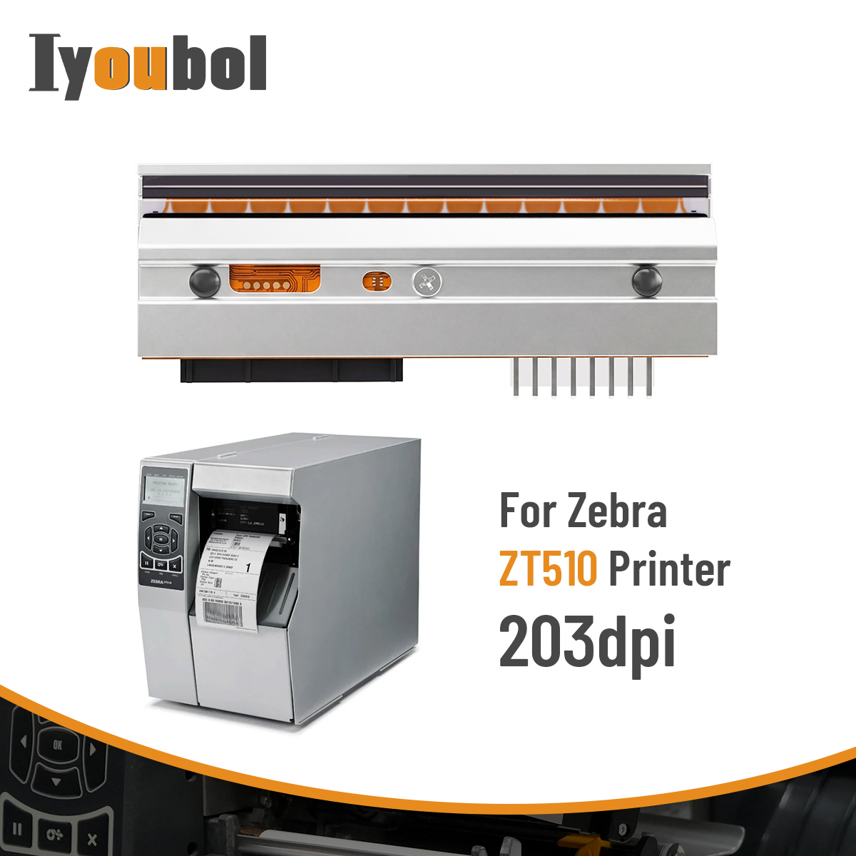 Printhead Compatible with Zebra ZT510 Printhead 203dpi Thermal Label Printer (PN:P1083347-005) - Image 3