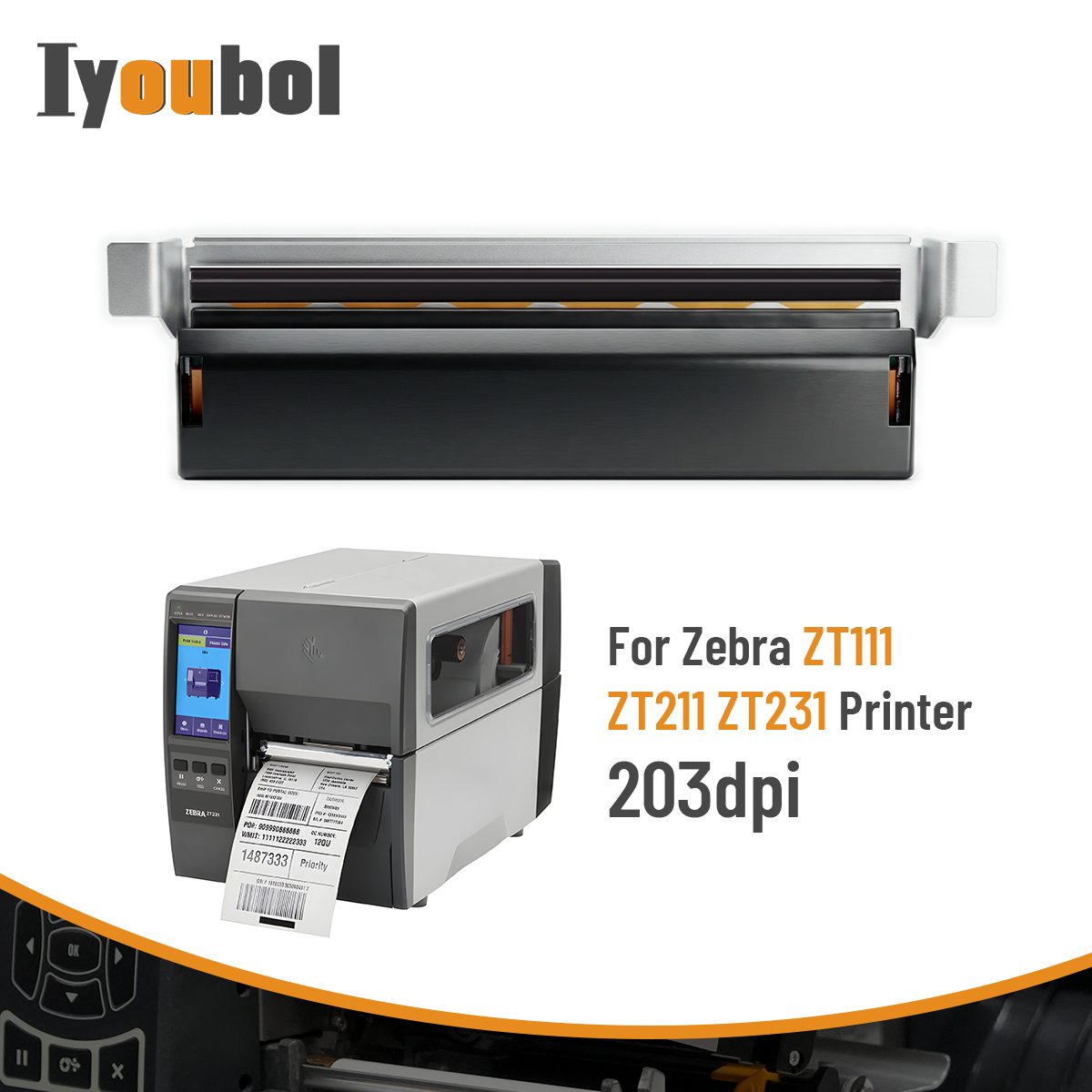 Printhead Compatible with Zebra ZT111/ZT211/ZT231 Printhead 203dpi Thermal Label Printer (PN:P1123335-056) - Image 4