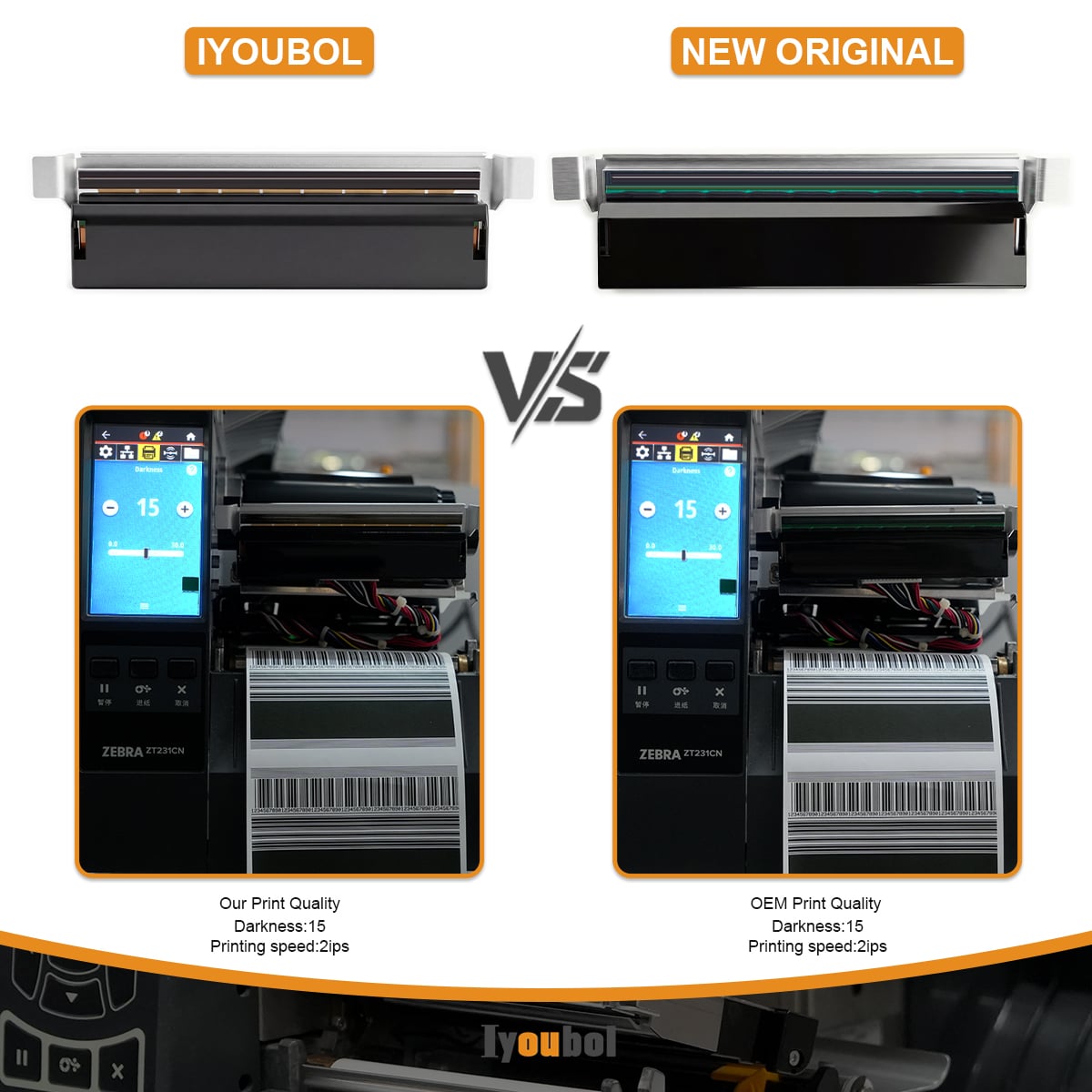 Printhead Compatible with Zebra ZT111/ZT211/ZT231 Printhead 300dpi Thermal Label Printer (PN:P1123335-057) - Image 2