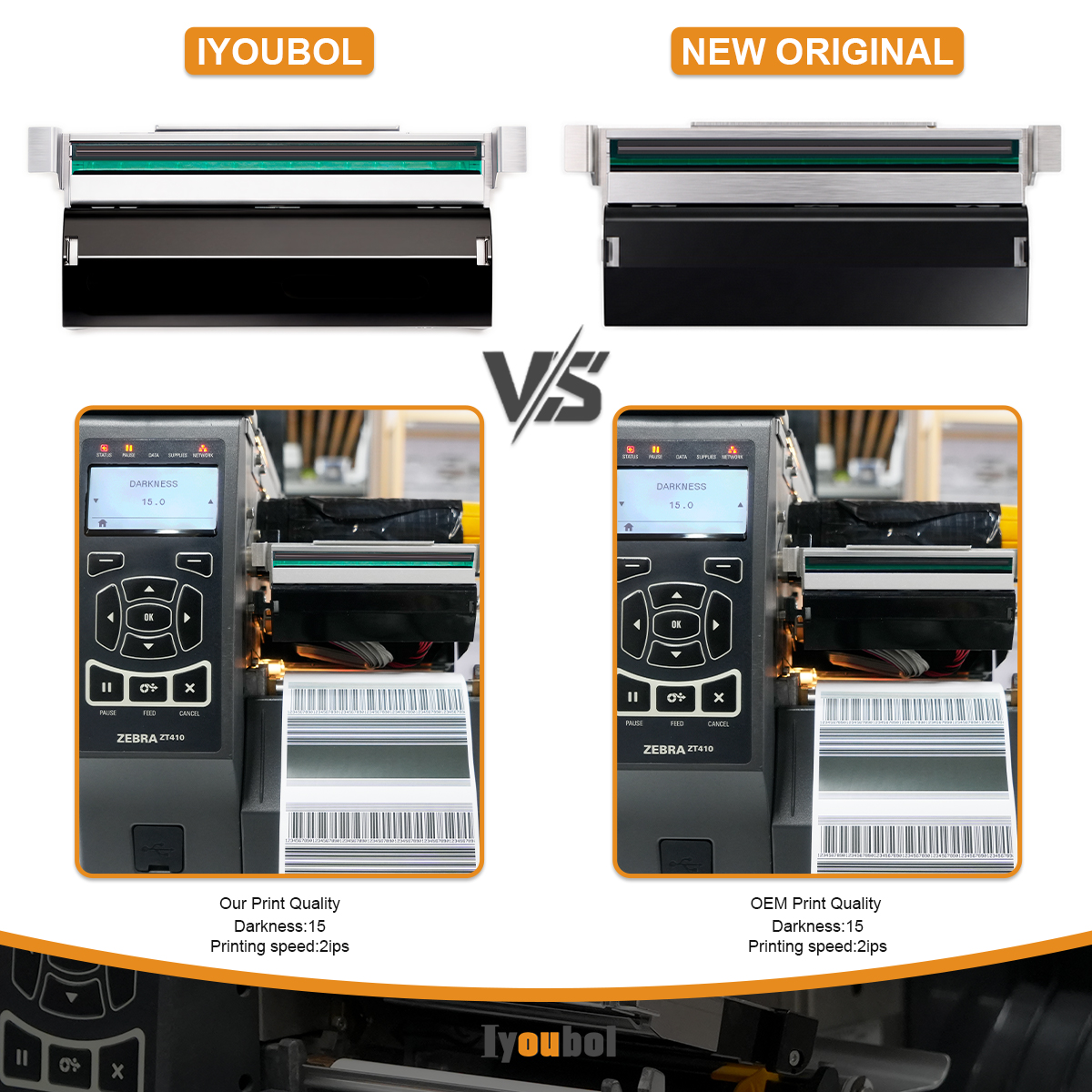 Printhead Compatible with Zebra ZT410/ZT411 Printhead 203dpi Thermal Label Printer (PN:P1058930-009) - Image 2