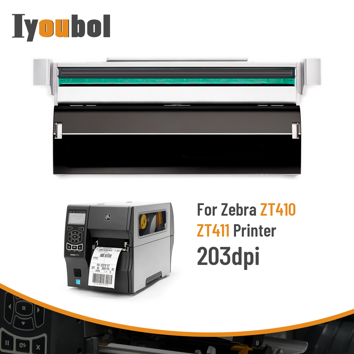 Printhead Compatible with Zebra ZT410/ZT411 Printhead 203dpi Thermal Label Printer (PN:P1058930-009) - Image 3