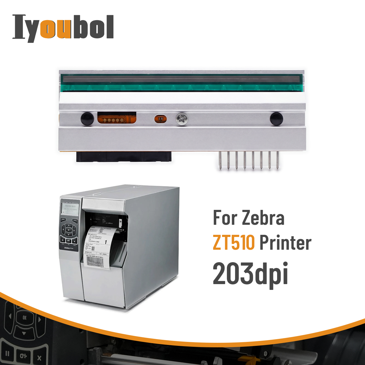 Printhead Compatible with Zebra ZT510 Printhead 203dpi Thermal Label Printer (PN:P1083347-005) - Image 3
