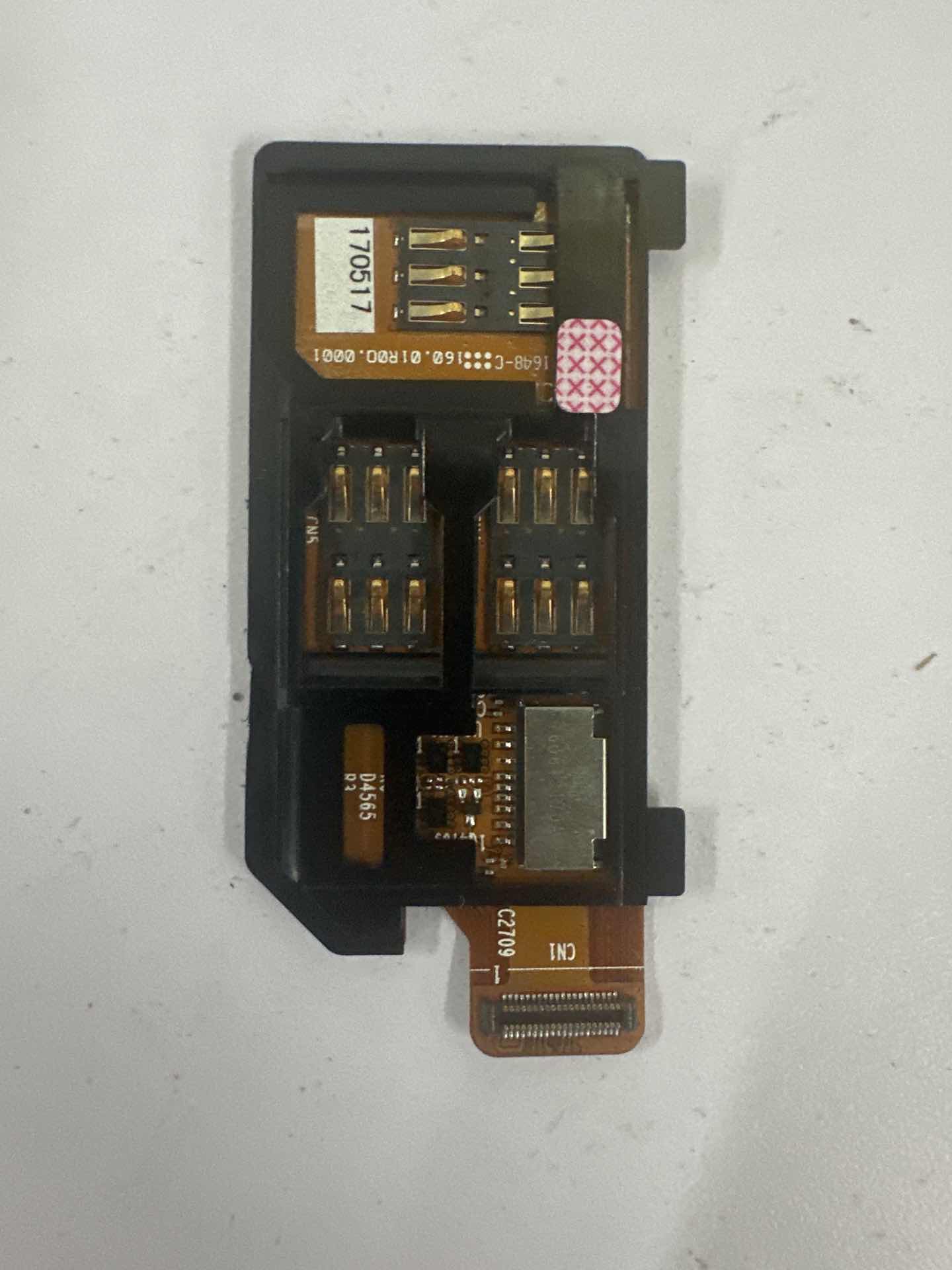 3 Sim Card Connector with Flex Cable Replacement for ZEBRA TC70 TC75 TC75X