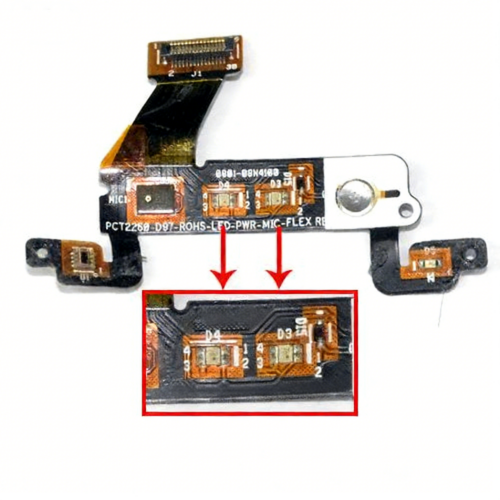 LED, Power, Mic Flex Cable Replacement for ZEBRA TC8000 TC80N0