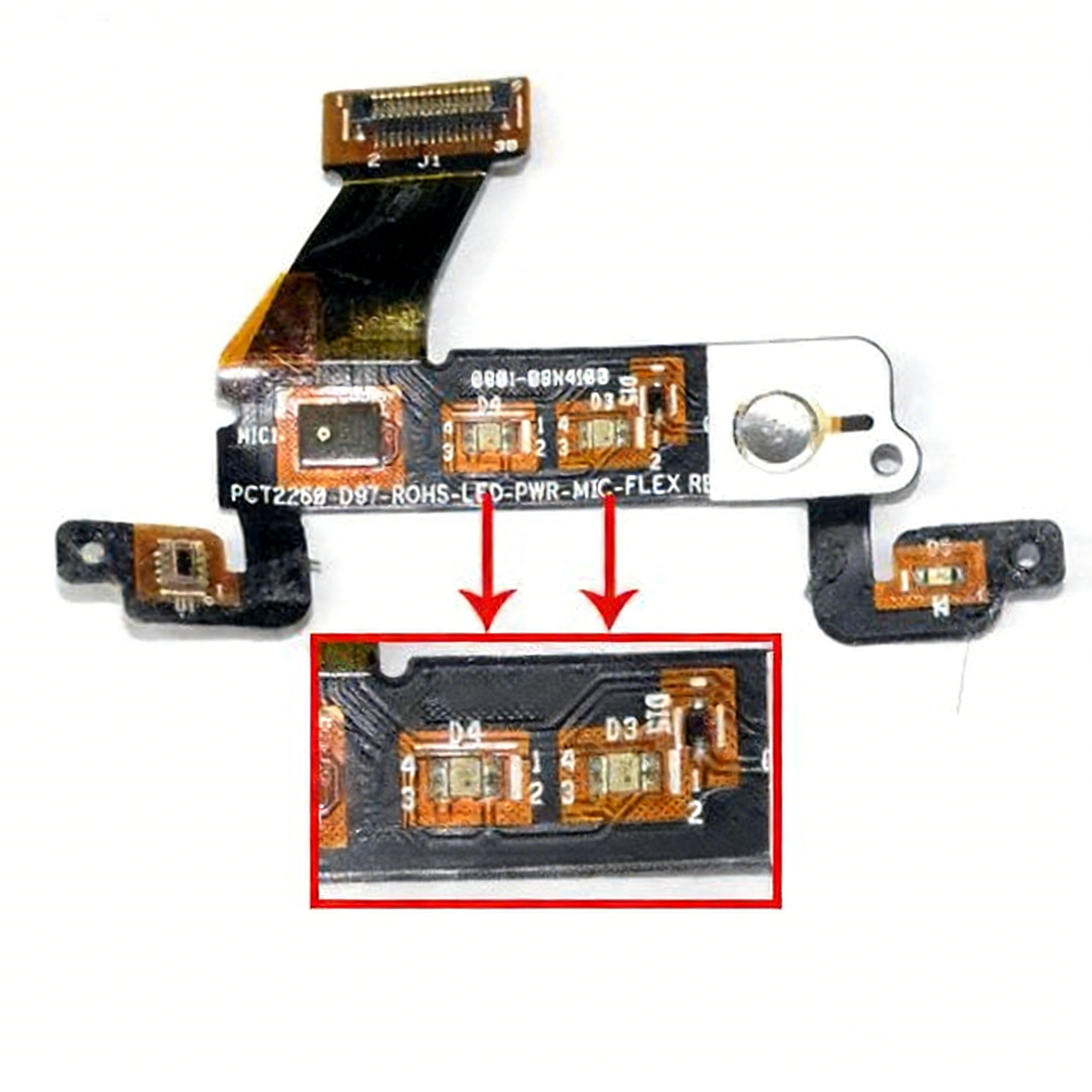 LED, Power, Mic Flex Cable Replacement for ZEBRA TC8000 TC80N0