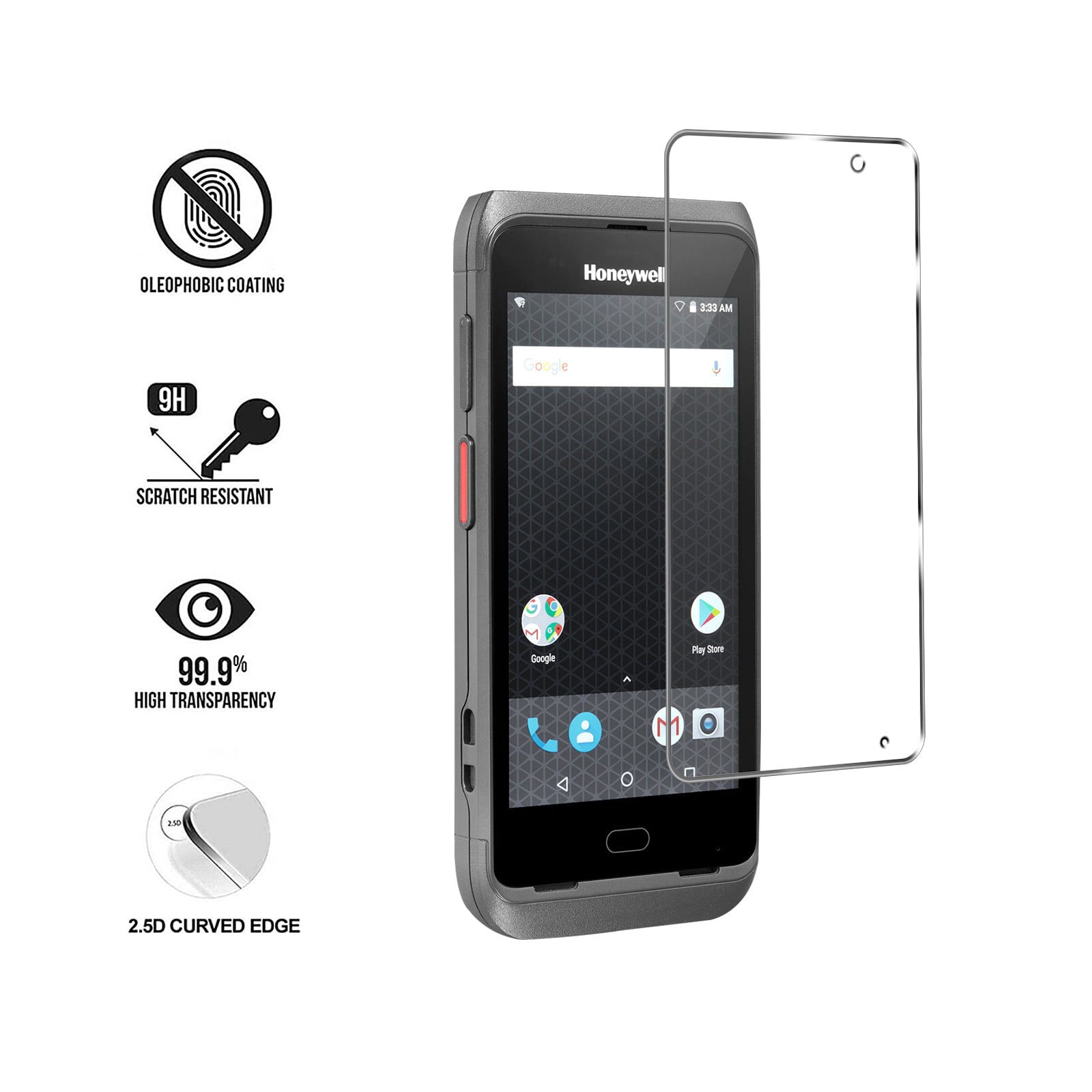 3 PCS Tempered glass screen protector for Honeywell **catname** (CT40-SP-10PK) - Image 4