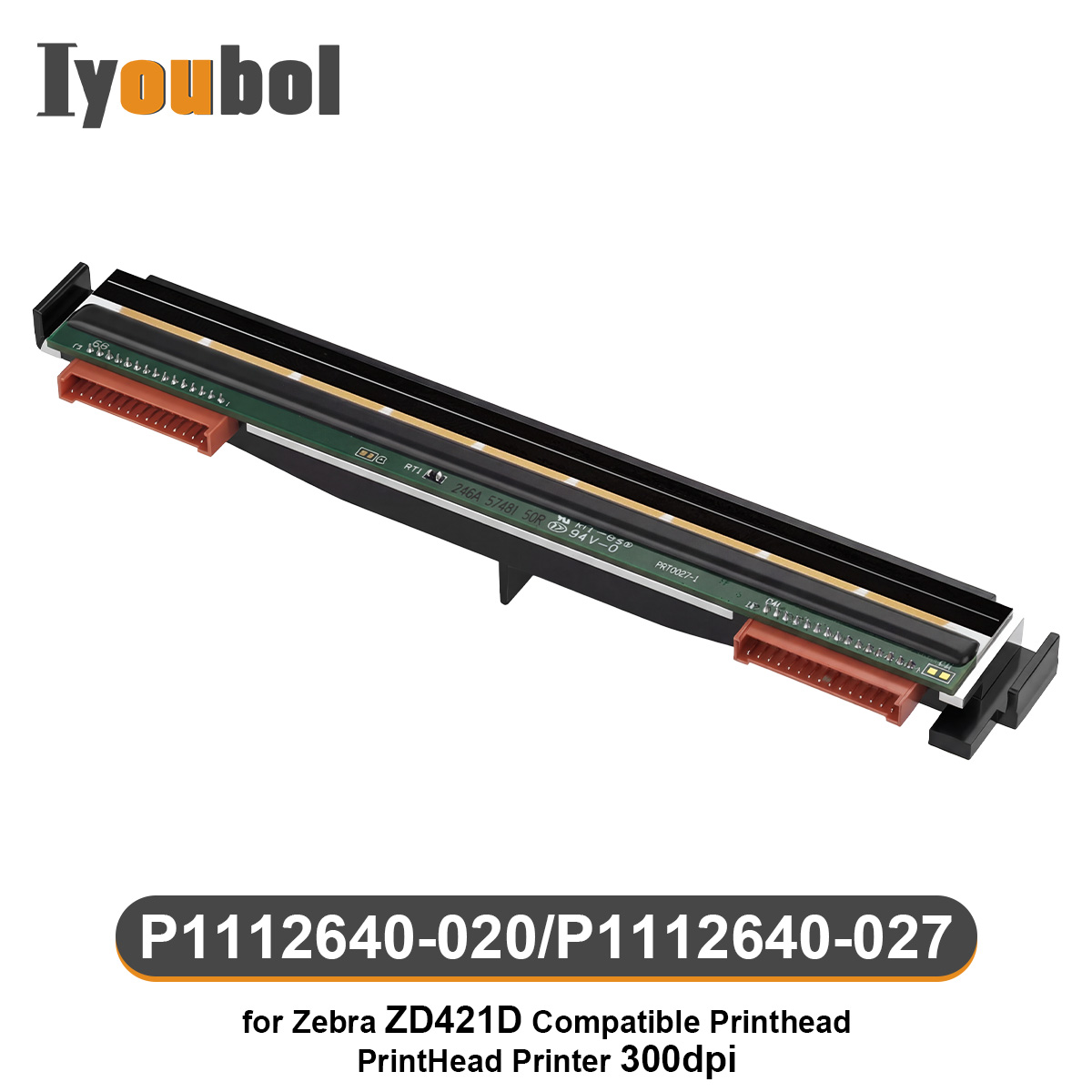 Printhead Compatible with Zebra ZD421D/ZD421D-HC Printhead 300dpi Thermal Label Printer (PN:P1112640-020/P1112640-027)