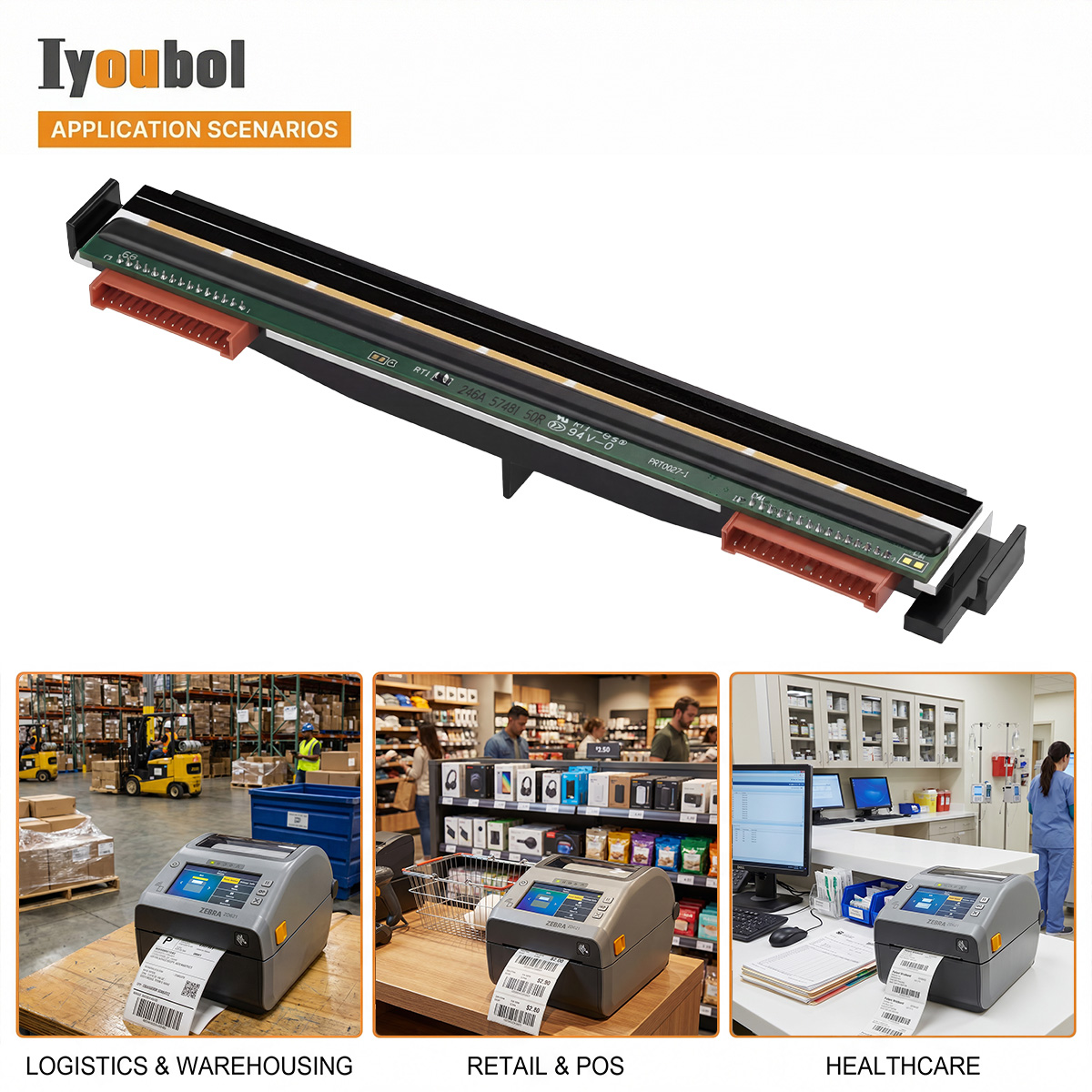 Printhead Compatible with Zebra ZD621D/HC Printhead 300dpi Thermal Label Printer (PN:P1112640-051) - Image 10