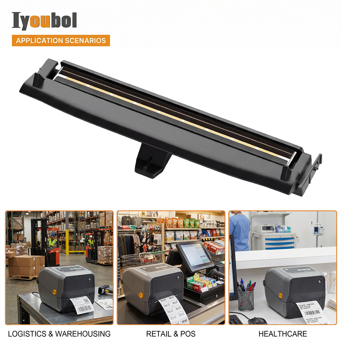 Printhead Compatible with Zebra ZD621T/HC Printhead 300dpi Thermal Label Printer (PN:P1112640-241) - Image 4